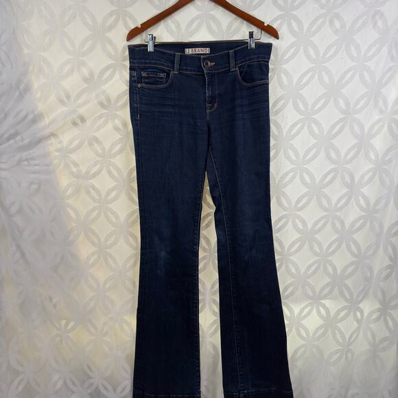 J Brand Flare Bootcut Dark Washed Distressed Hem Womens Size 28 Jeans - Picture 8 of 14